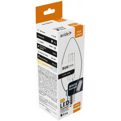 Avide LED Bulb White Filament Candle 6.5W E14 NW 4000K