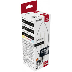 Avide LED Bulb White Filament Candle 4.5W E14 WW 2700K