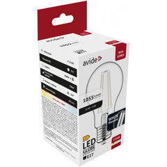 Avide LED Bulb White Filament Spherical 8.5W E27 WW 2700K