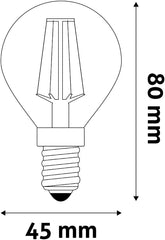 Avide LED Bulb White Filament Mini Spherical 4.5W E14 WW 2700K