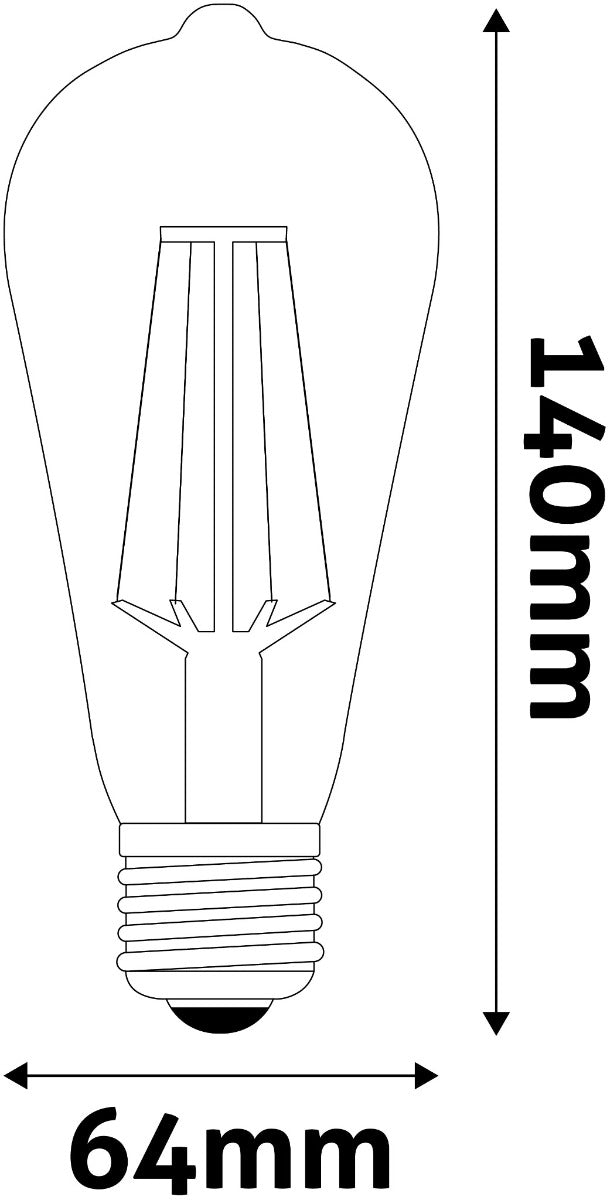 Avide LED Bulb White Filament ST64 3.8W E27 WW 2700K