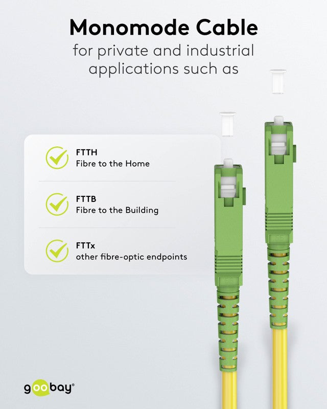 Goobay Καλώδιο Οπτικής Ίνας FTTH Μονής Λειτουργίας OS2 Κίτρινο 5μ