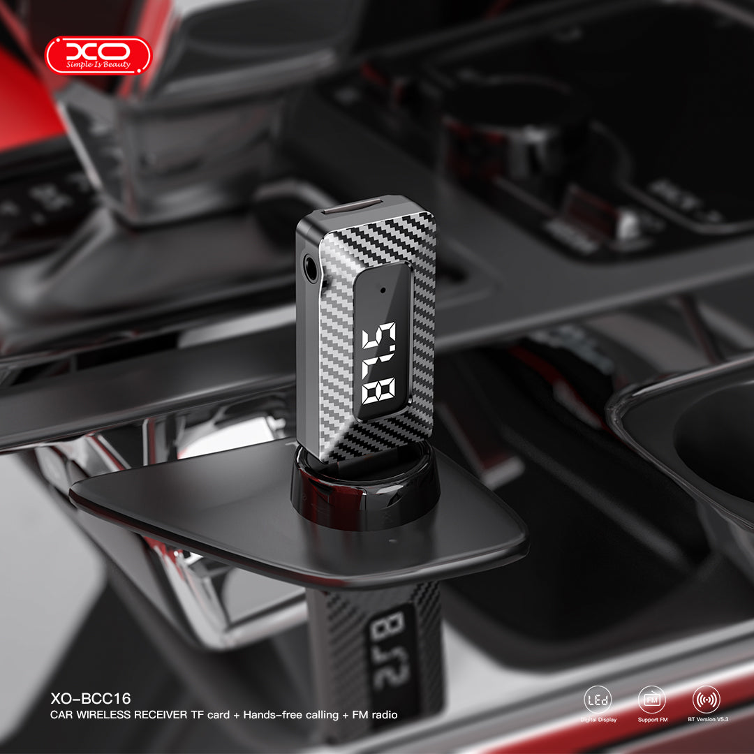 XO BCC16 Wireless Bluetooth Car Receiver with FM Transmitter + TF Card Support