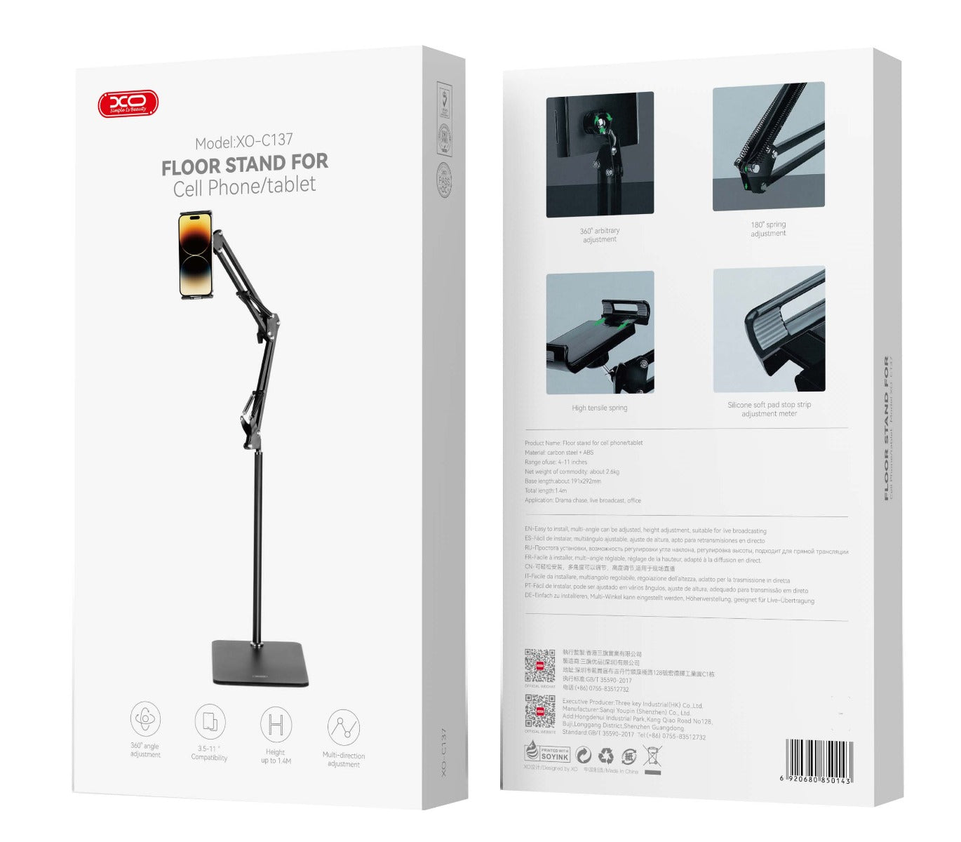 XO C137 Metal Mobile/tablet Floor Stand 135cm