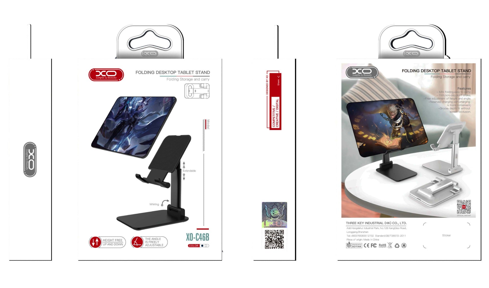 XO C46B Επιτραπέζια Βάση για Tablet Λευκή
