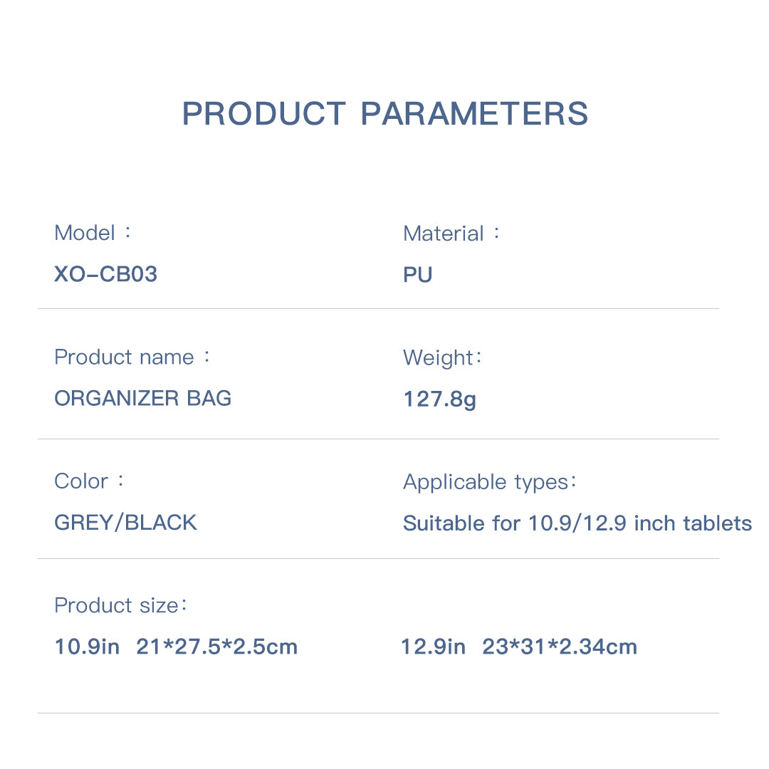 XO CB03 Θήκη Tablet iPad Μαύρη (10.9 ιντσών)