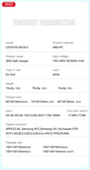 XO CE07 (EU) Διπλός Φορτιστής PD GaN με Καλώδιο Lightning