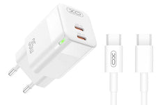 XO CE07 (EU) Διπλός Φορτιστής PD GaN με Καλώδιο Type-C