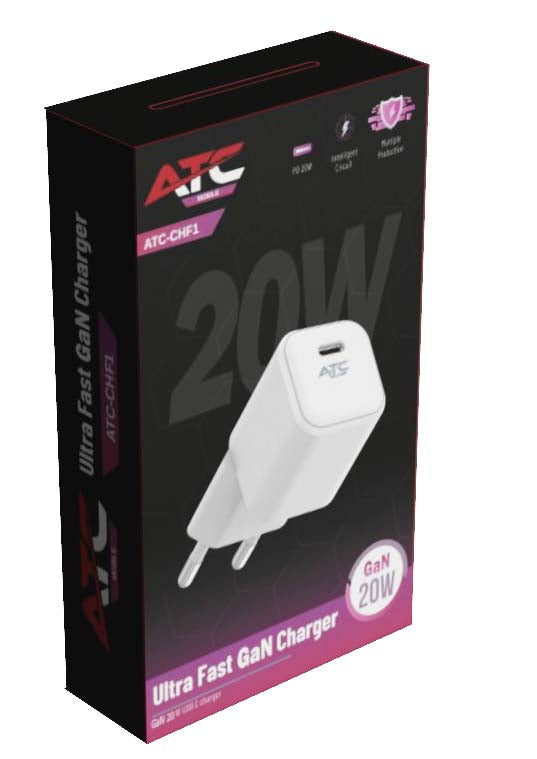 ATC-CHF1 Φορτιστής Ταχείας Φόρτισης GaN 20w Λευκός