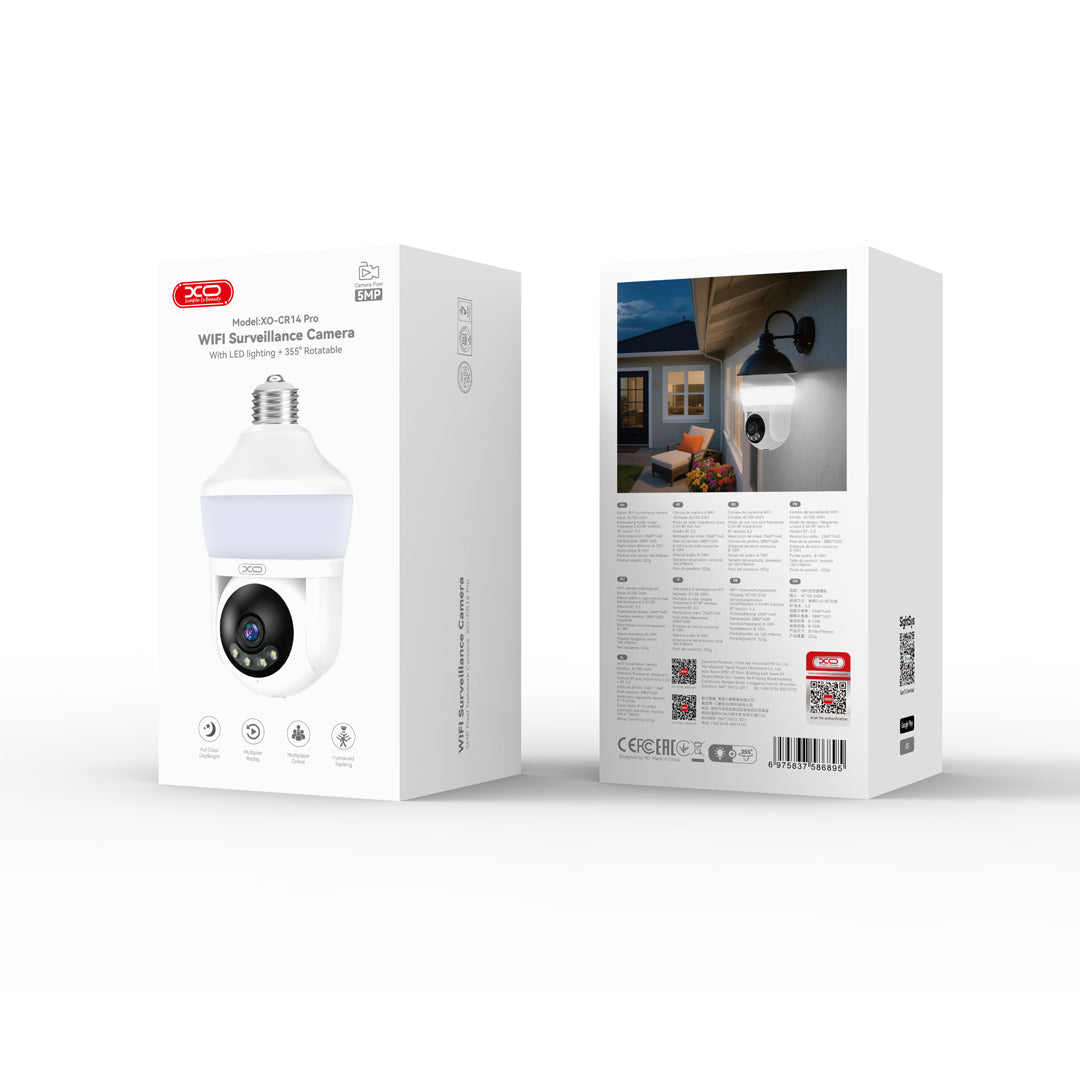 XO CR14 Pro Κάμερα Παρακολούθησης με Wifi Φωτισμό LED & Περιστροφή 355° Premium Edition 500W