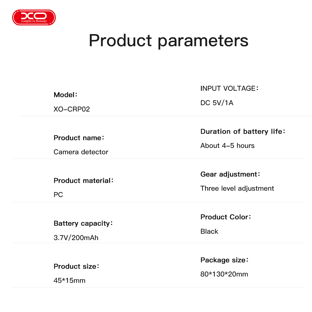 XO CRP02 Smart Ανιχνευτής Κάμερας