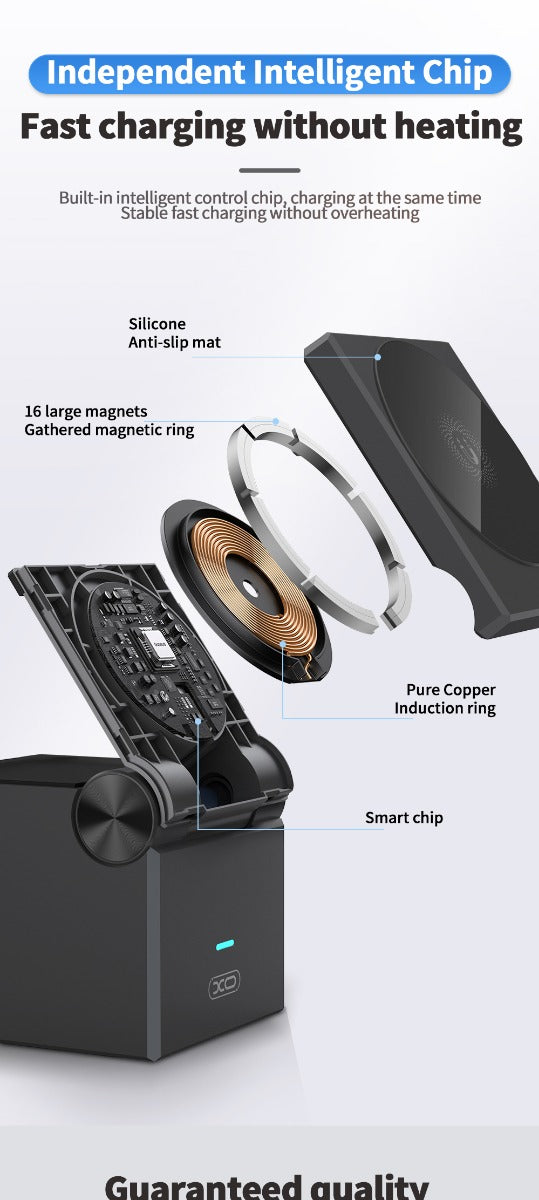XO CX027 Ασύρματος Φορτιστής 3 σε 1 για Κινητό /Apple Watch/ TWS 15W