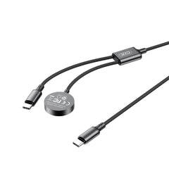 XO CX030 Αντάπτορας Type-C σε Type-C & Καλώδιο Φόρτισης Ρολογιού Μαύρο