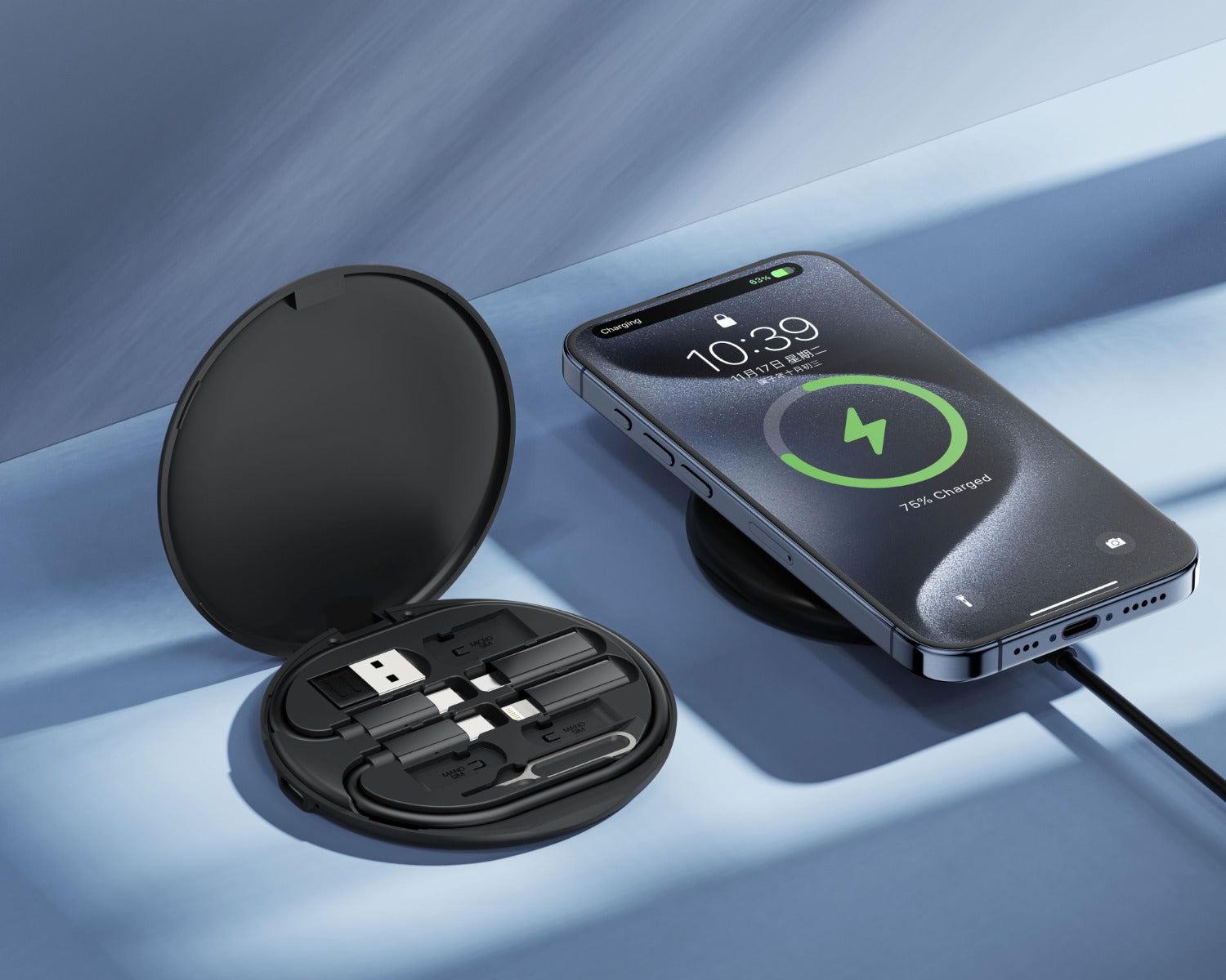 XO CX031 Family Box Adapter + Magnetic Wireless Charger 15W Black