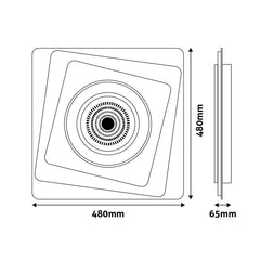 Avide Design Μοντέρνα Πλαφονιέρα Οροφής Oyster Nicole 95W(47,5+47,5) με RF Χειριστήριο