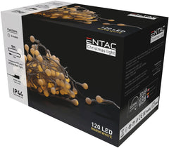 Entac Christmas Lights IP44 15mm Balls 120LED 9m Warm