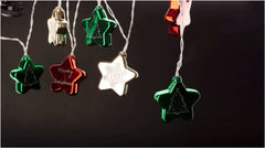 Entac Christmas Lights Indoor Multicolor Stars 60mm 10 LED Warm 1.65m
