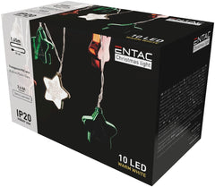 Entac Christmas Lights Indoor Multicolor Stars 60mm 10 LED Warm 1.65m