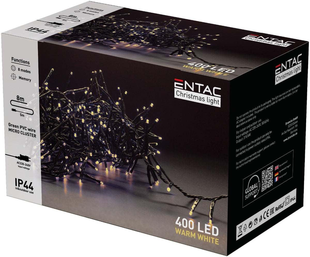 Entac Christmas Lights IP44 400 LED Lice Multicolor 8m