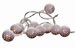 Entac Christmas Lights Indoor Metal Balls 10 LED Warm 1m (2xAA Not Included)