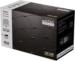 Entac Christmas Lights IP44 Net 160 LED 2m x 1.5m WW