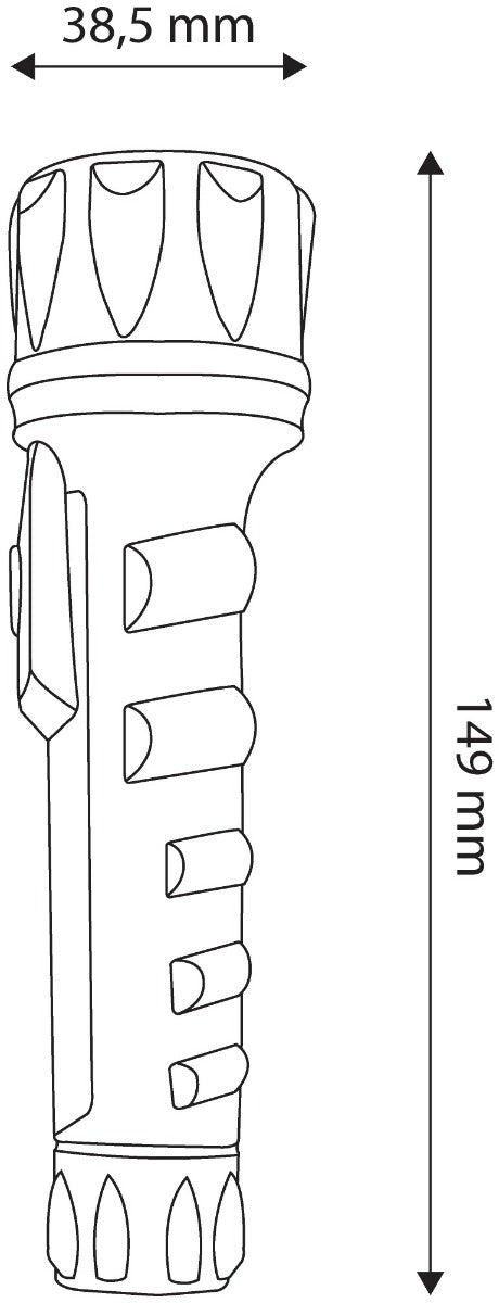 Entac Plastic Flashlight EFL-2AA-PL