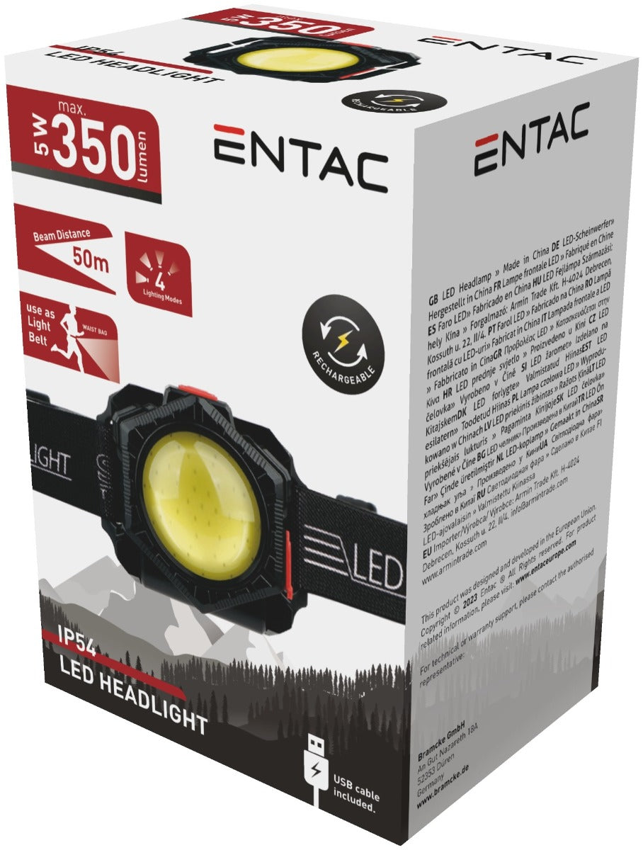 Entac Φακός Κεφαλής Επαναφορτιζόμενος Multifunctional