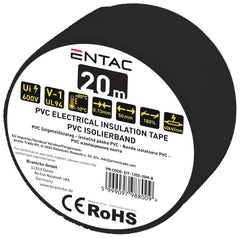 Entac Μονωτική Ταινία 0.13x50mm Μαύρη 20m