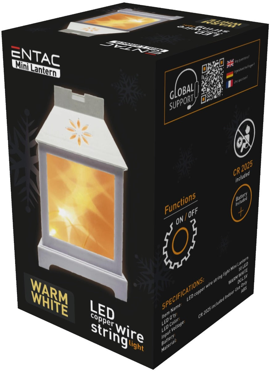 Entac LED Φανάρι Mini Copper Wire Λευκό 12cm