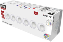 Entac Mini Portable Night Light 0.45W RGB RC Set of 6pcs