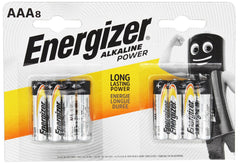 Energizer Alkaline Batteries Power AAA (8pcs)