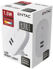 Entac Night Light 3000K Adjustable with 2 USB Ports