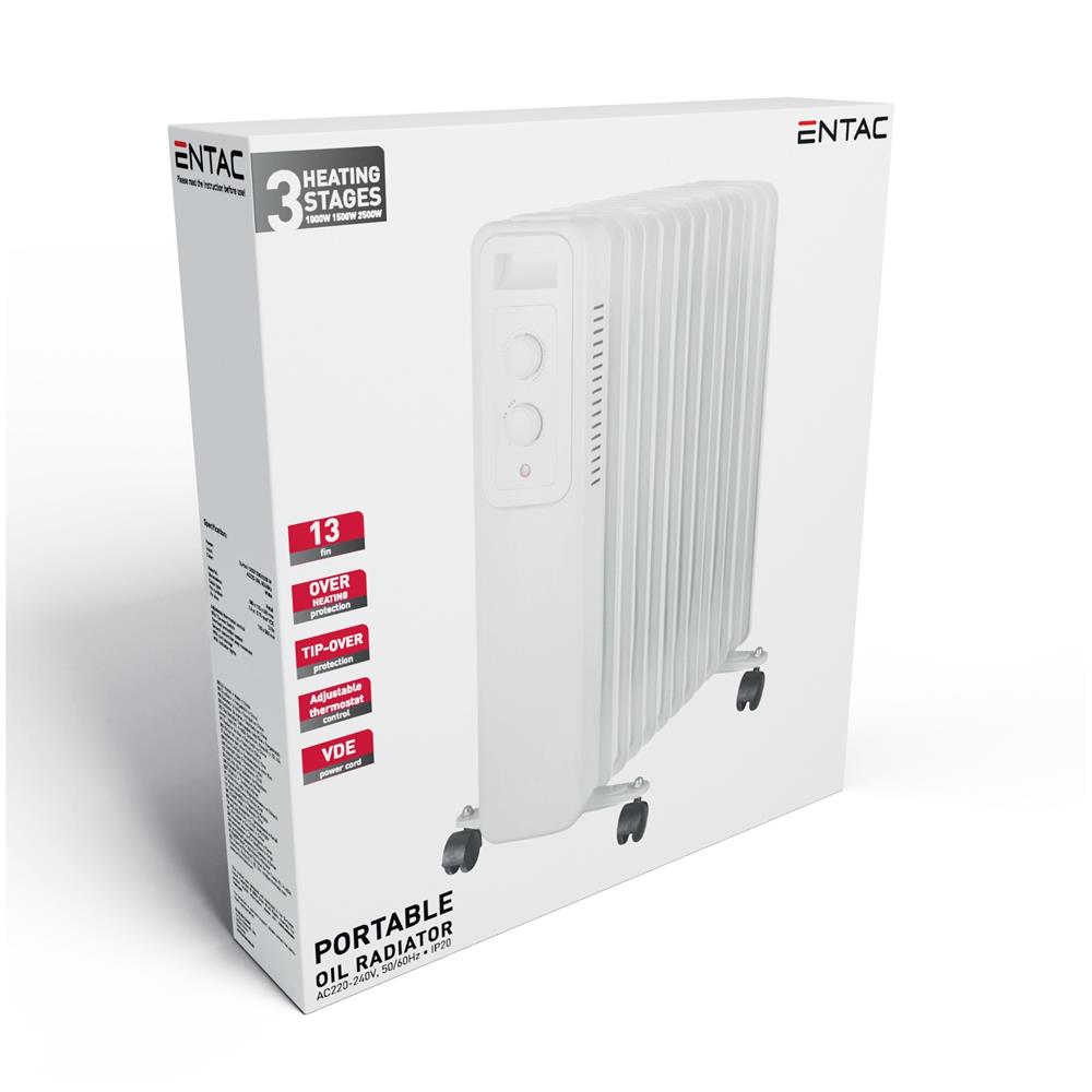 Entac Καλοριφέρ Λαδιού με 13 Φέτες 2500W Λευκό