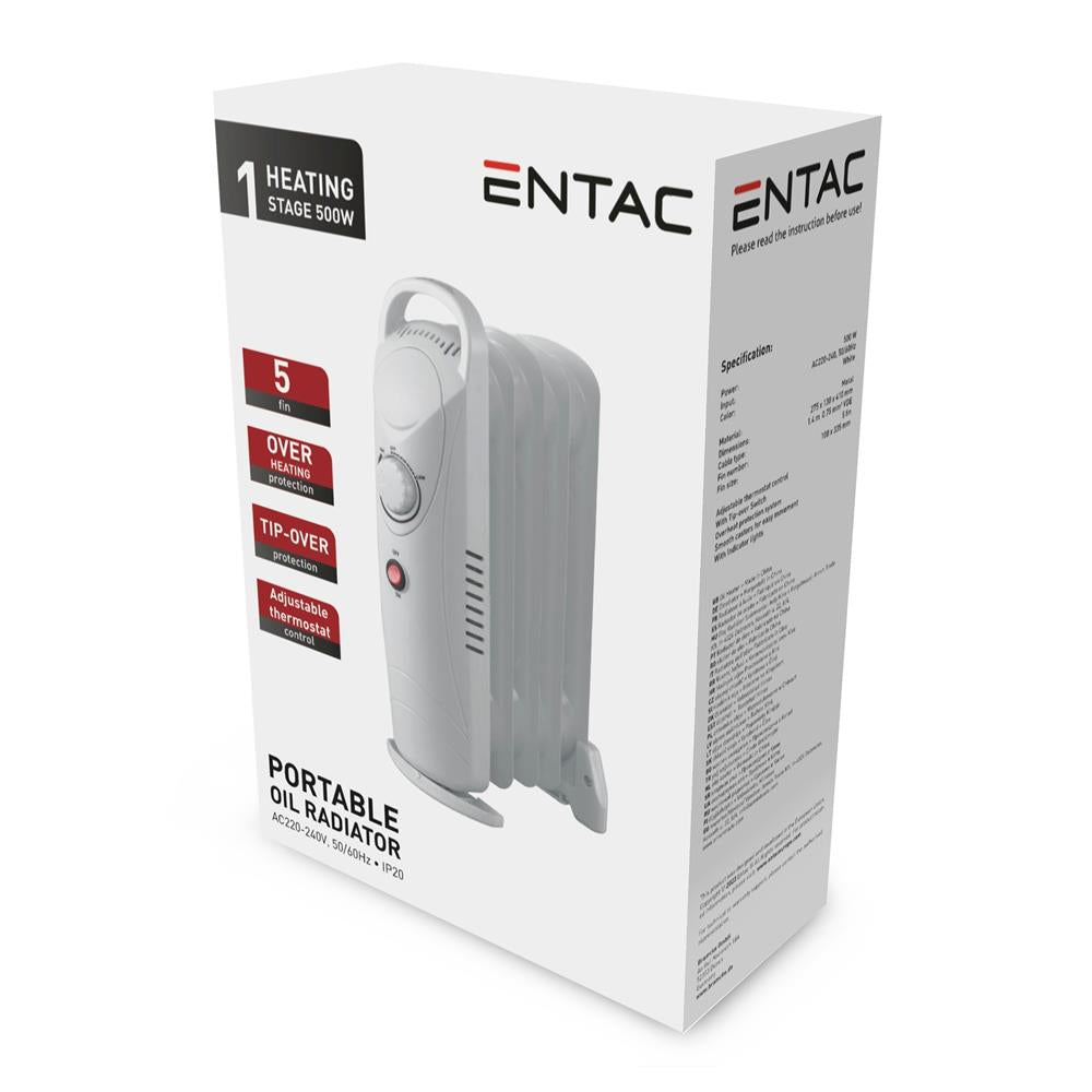 Entac Mini Καλοριφέρ Λαδιού με 5 Φέτες 500W