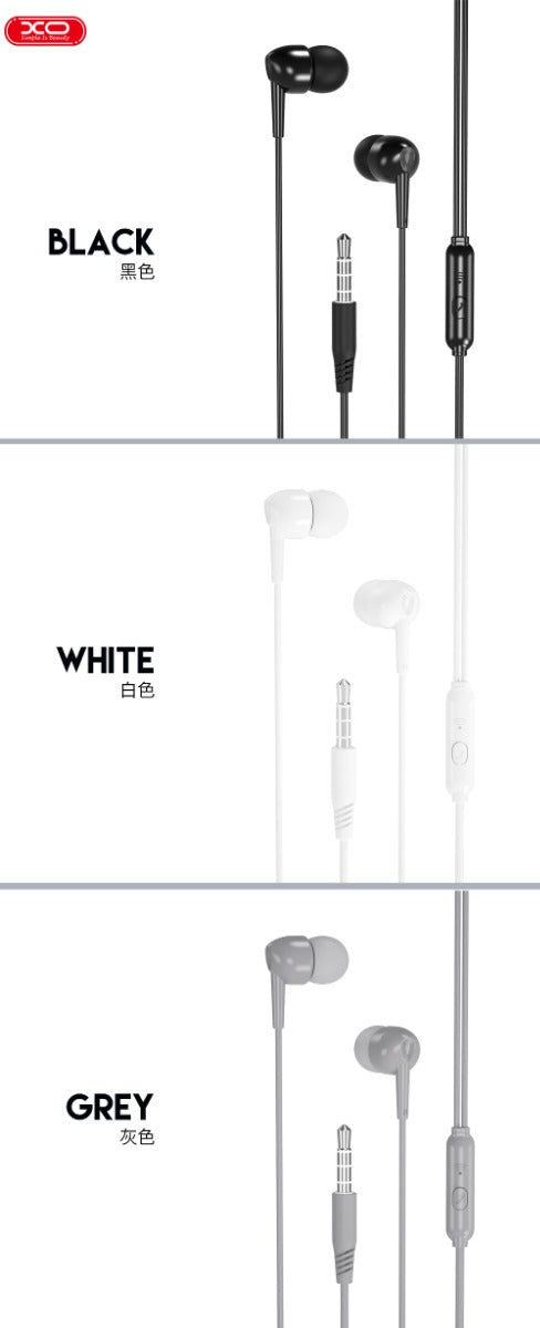 XO EP37 Ακουστικά Handsfree In-ear 1.15m Μαύρα