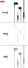 XO EP37 Ακουστικά Handsfree In-ear 1.15m Μαύρα