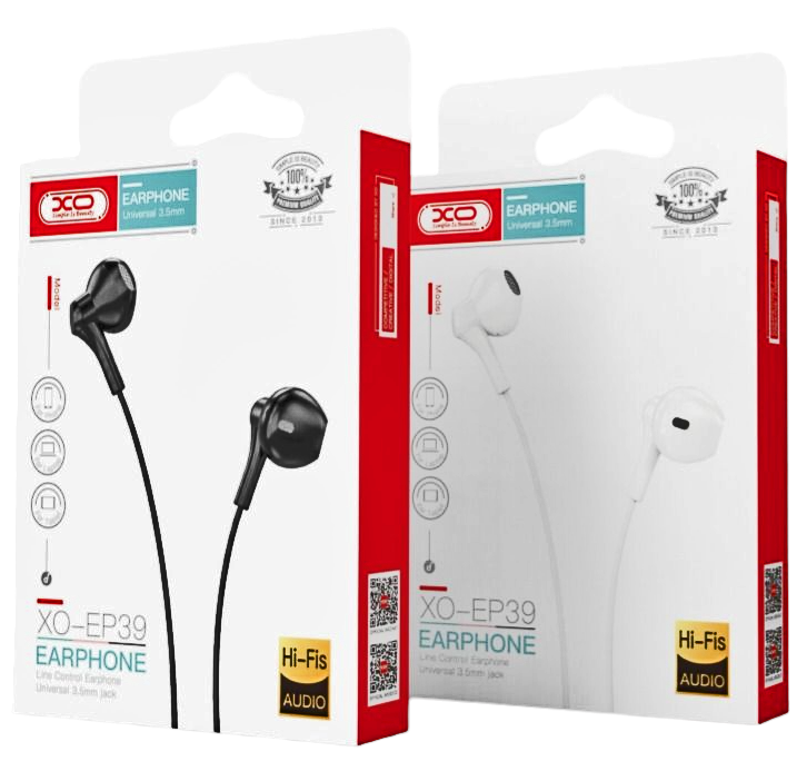 XO EP39 Handsfree Half In-ear Headphones 1.15m White