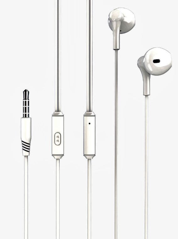 XO EP39 Handsfree Half In-ear Headphones 1.15m White