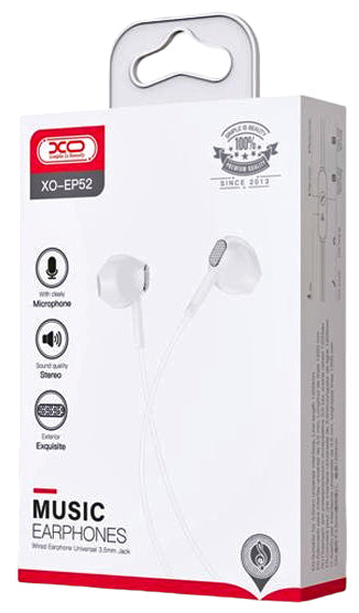 XO EP52 Metal Handsfree in-ear Headphones 3.5mm White
