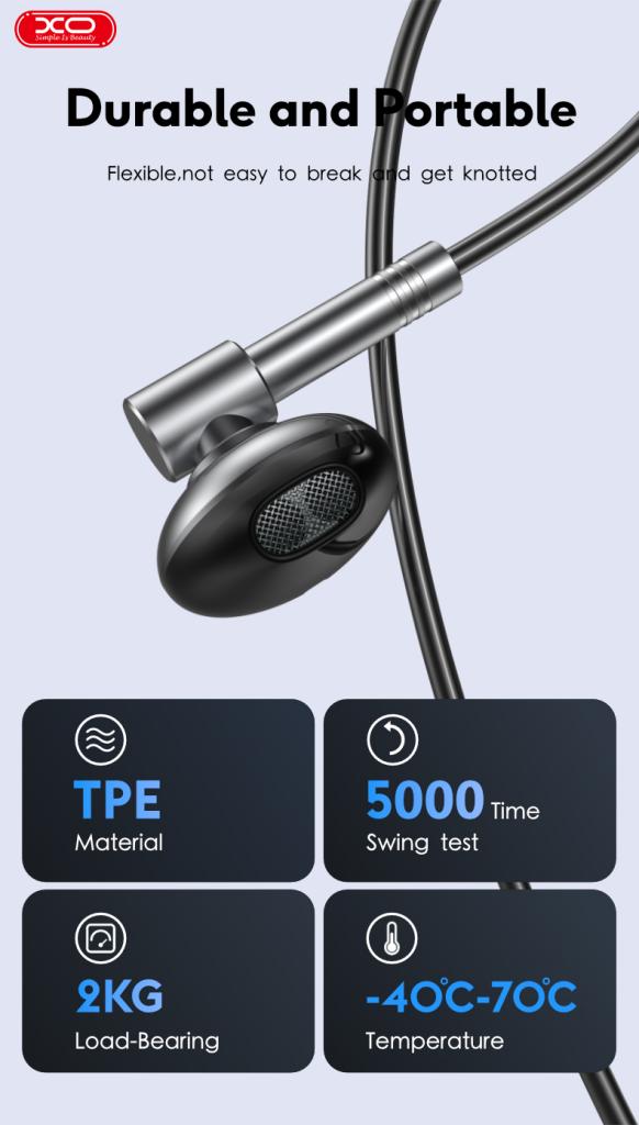 XO EP61 Ακουστικά Handsfree Lighting Μαύρα
