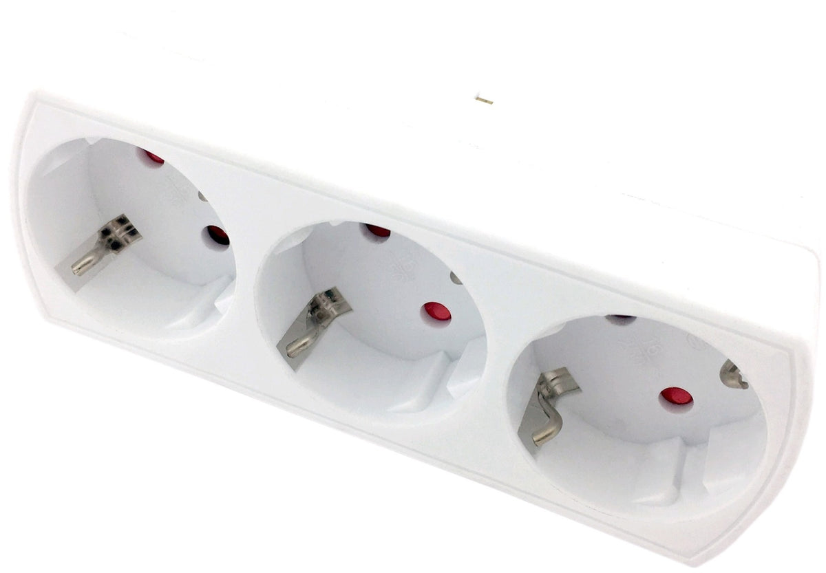 Entac 3-position Schuko adapter