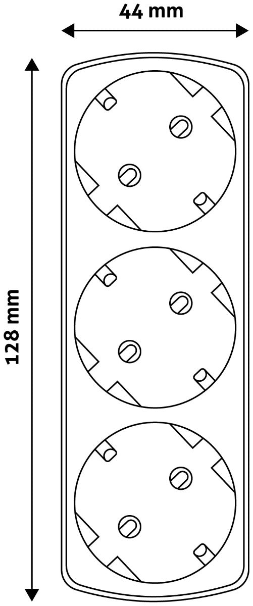 Entac 3-position Schuko adapter