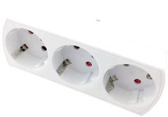 Entac 3-position Schuko adapter
