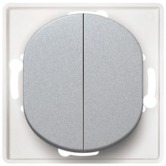 EON E6072.S Alternative Switch Double Without Cover Frame Silver