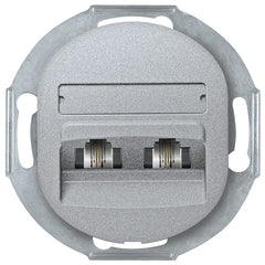 EON E613.S Double Telephone Socket Without Cover Frame 2xRJ12 6/4 Cat 3 Silver