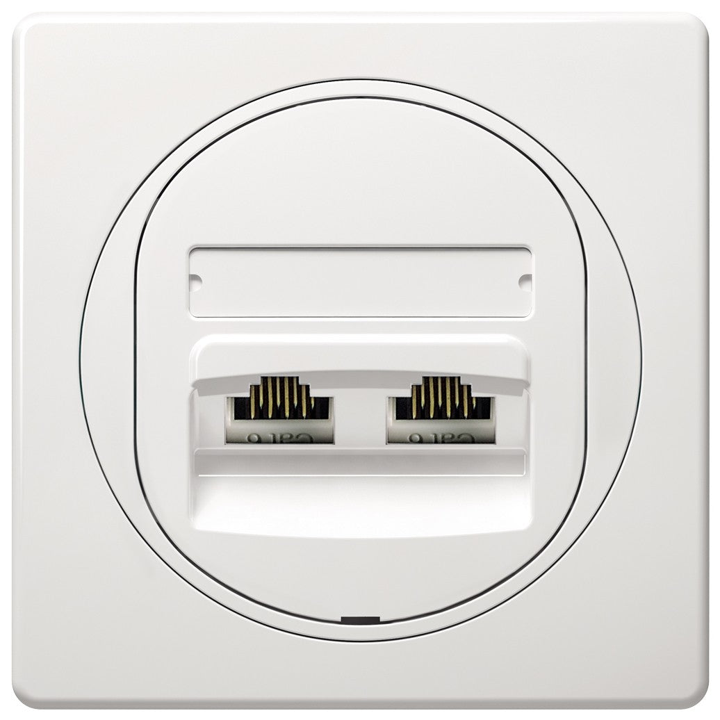 EON Double Data Socket 2xRJ45 Cat 5e UTP White