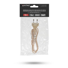 Entac Rewireable Καλώδιο 2G0.75 με Διακόπτη ON/OFF Διαφανές 1m