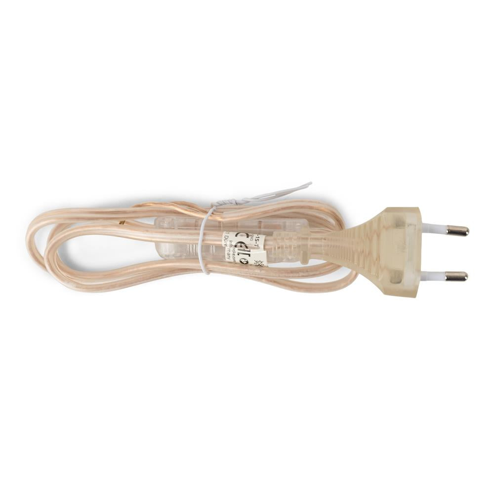 Entac Rewireable Καλώδιο 2G0.75 με Διακόπτη ON/OFF Διαφανές 1m