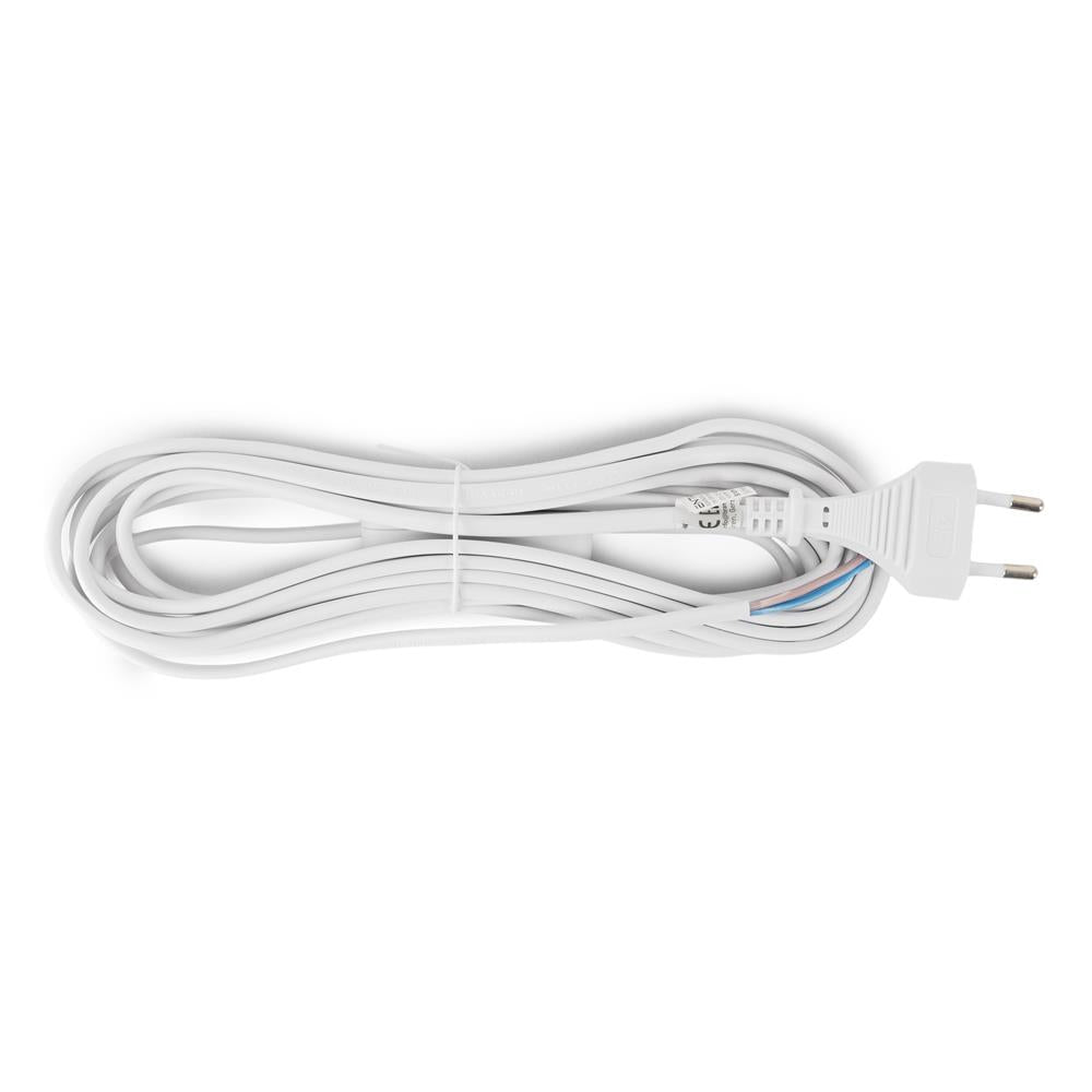 Entac Rewireable Καλώδιο 2G0.75 με Διακόπτη On/Off Λευκό 5m