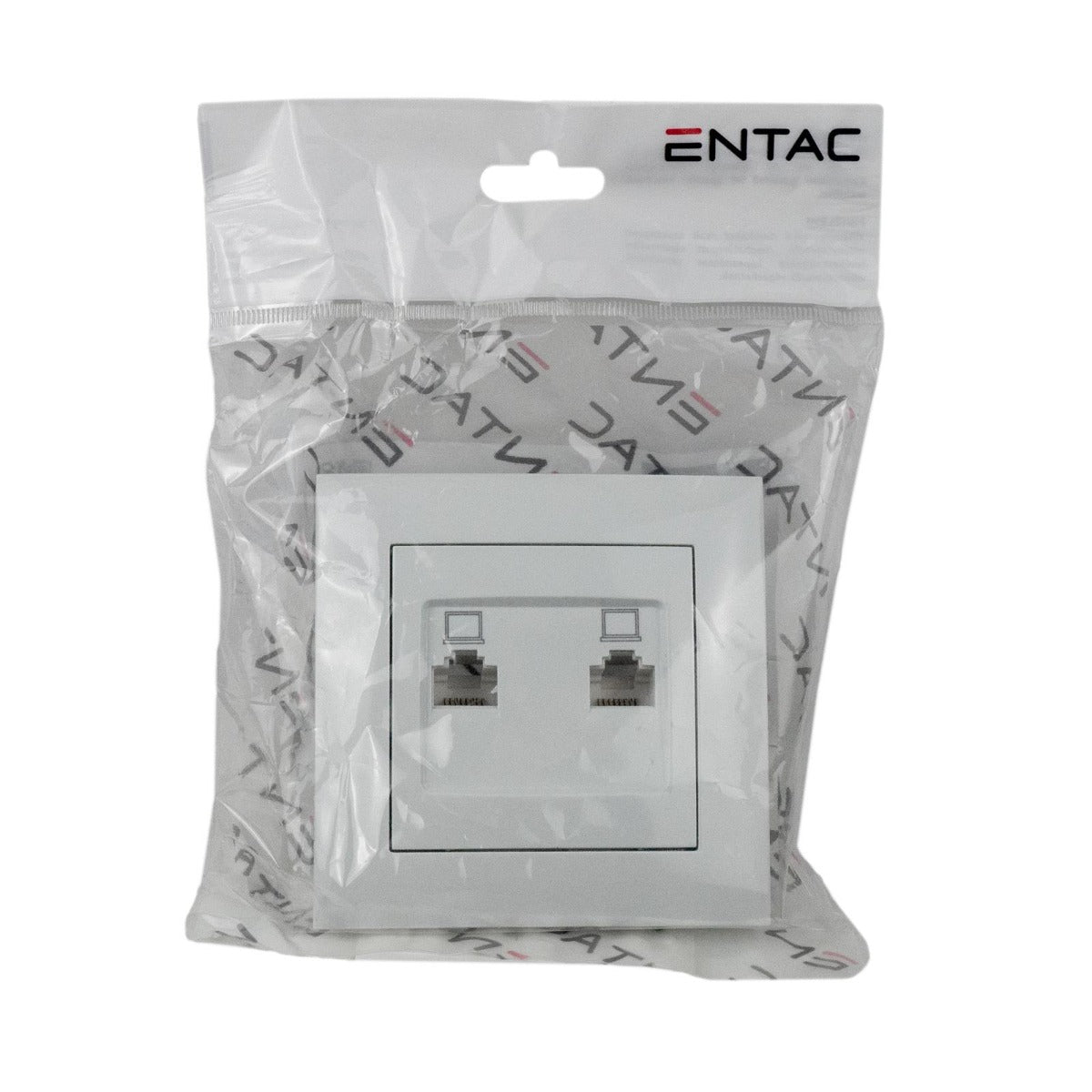 Entac Arnold Χωνευτή Πρίζα Τοίχου LAN 2x Cat5 Λευκό
